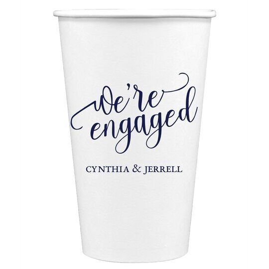 We're Engaged Paper Coffee Cups